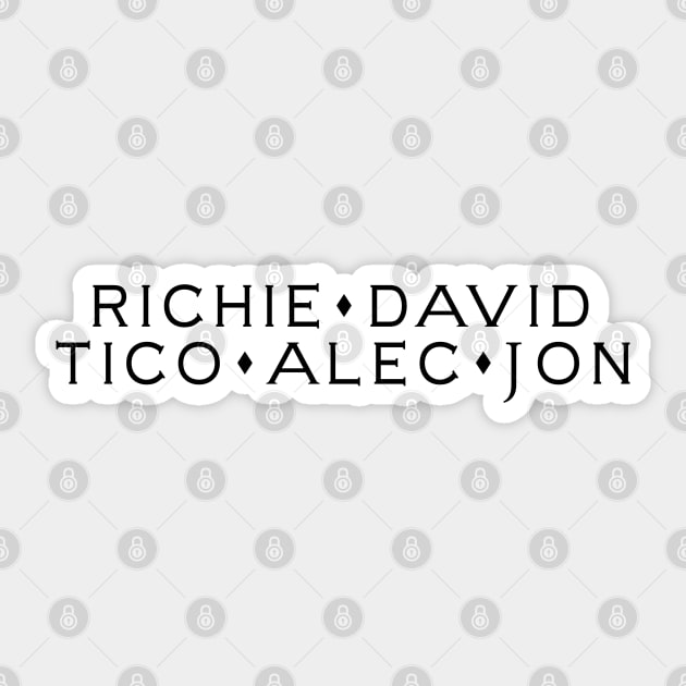 Richie David Tico Alec Jon Sticker by DAFTFISH